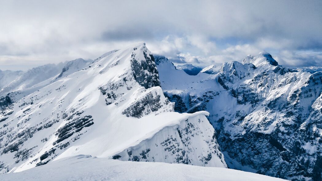 山脉 雪 峰 冬天 风景 4k壁纸 3840x2160