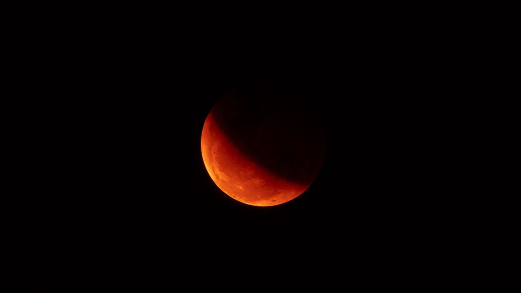 月亮 红色 深色 阴影 太空 4k壁纸 3840x2160