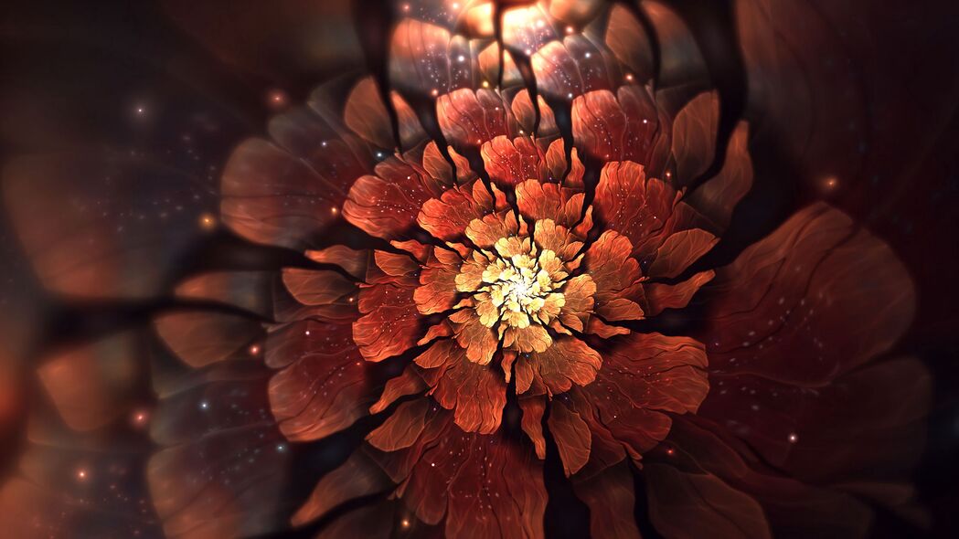 分形 花朵 抽象 辉光 眩光 4k壁纸 3840x2160