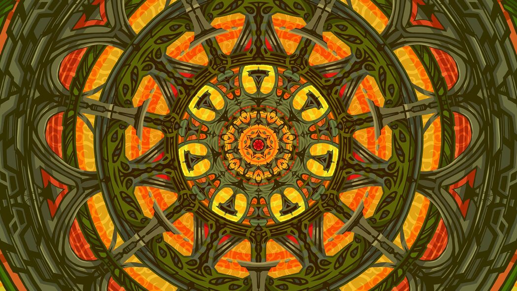 曼陀罗 图案 抽象 彩色 纠结 4k壁纸 3840x2160