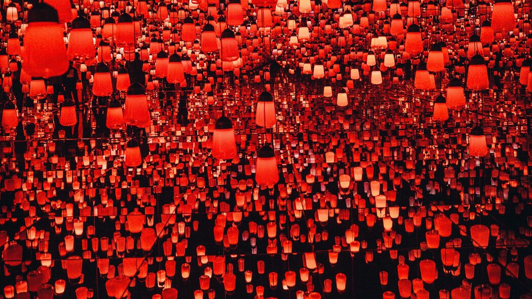 中国灯笼 红色 灯光 浅色 4k壁纸 3840x2160