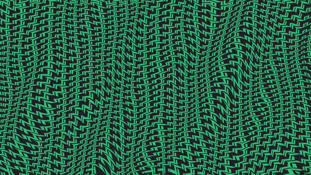 图案 波浪形 马赛克 绿色 黑色 4k壁纸 3840x2160