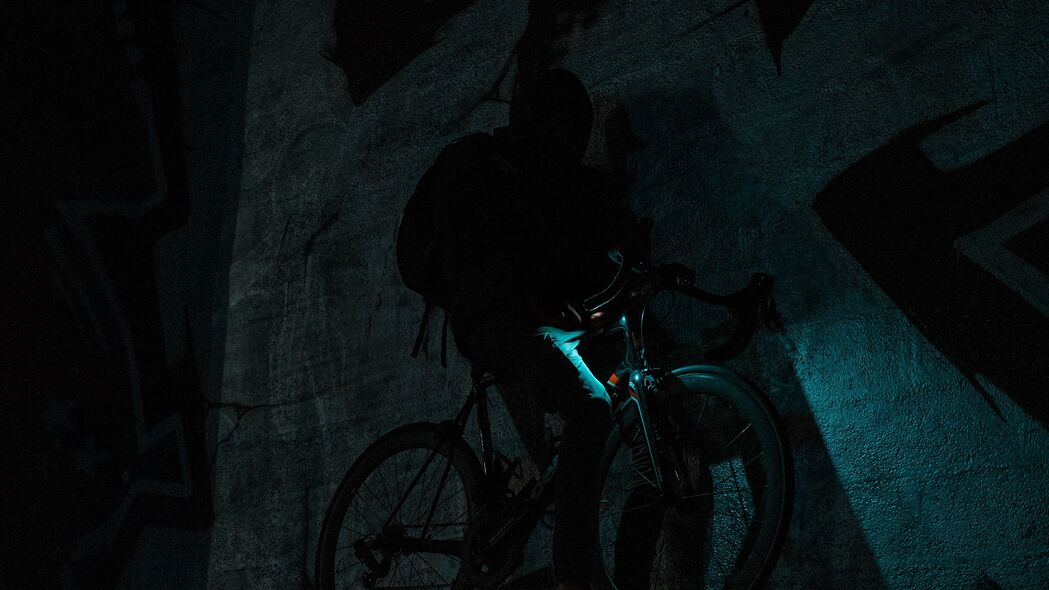 人 自行车 深色 轮廓 深色 4k壁纸 3840x2160