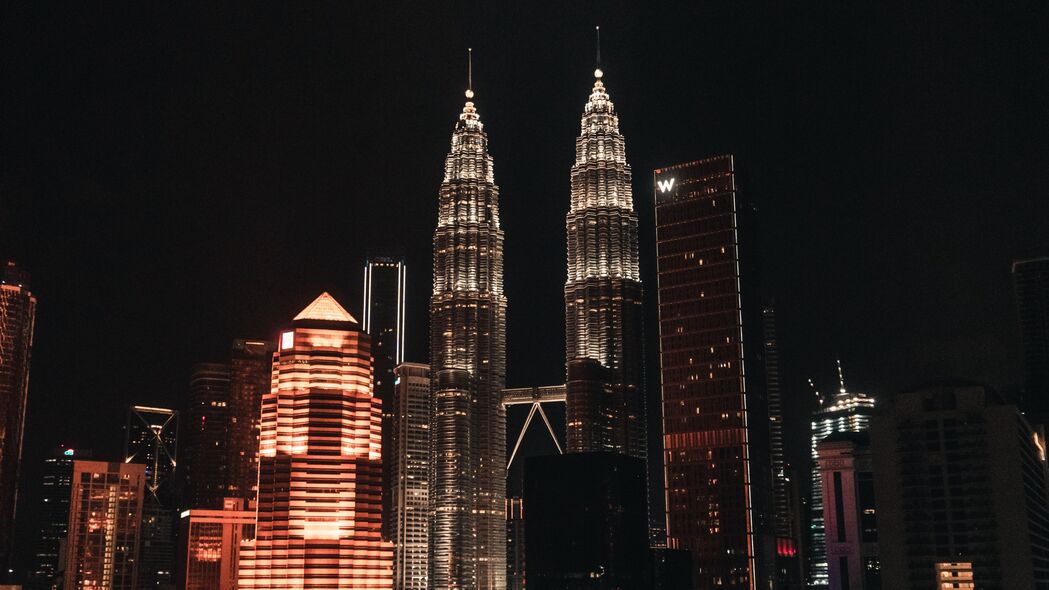 夜城 建筑 建筑 吉隆坡 马来西亚 4k壁纸 3840x2160