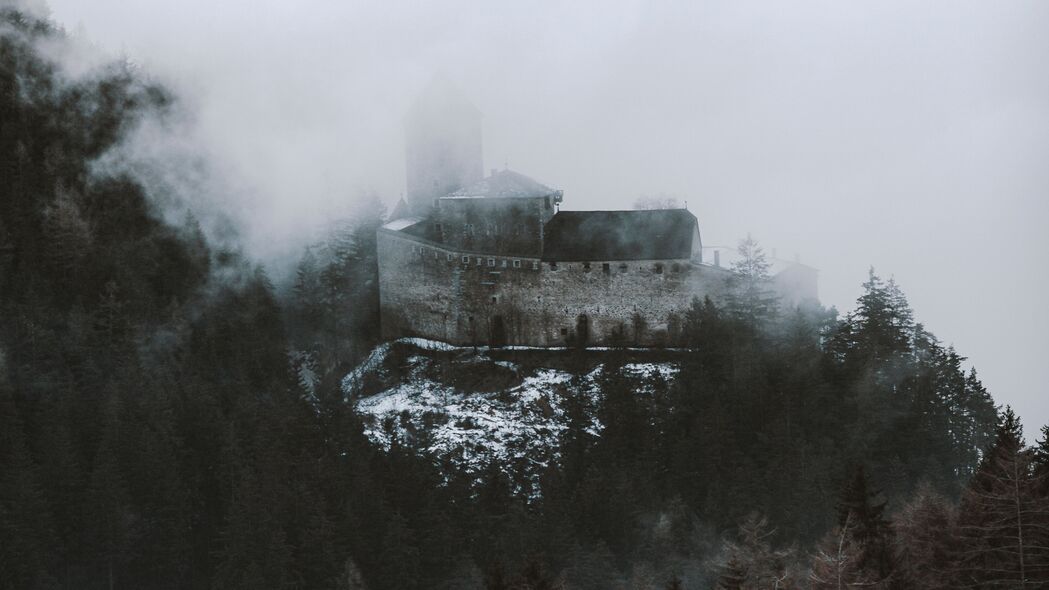 城堡 堡垒 山丘 森林 云 4k壁纸 3840x2160