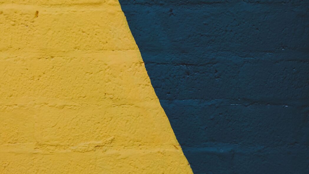 墙壁 油漆 纹理 蓝色 黄色 4k壁纸 3840x2160