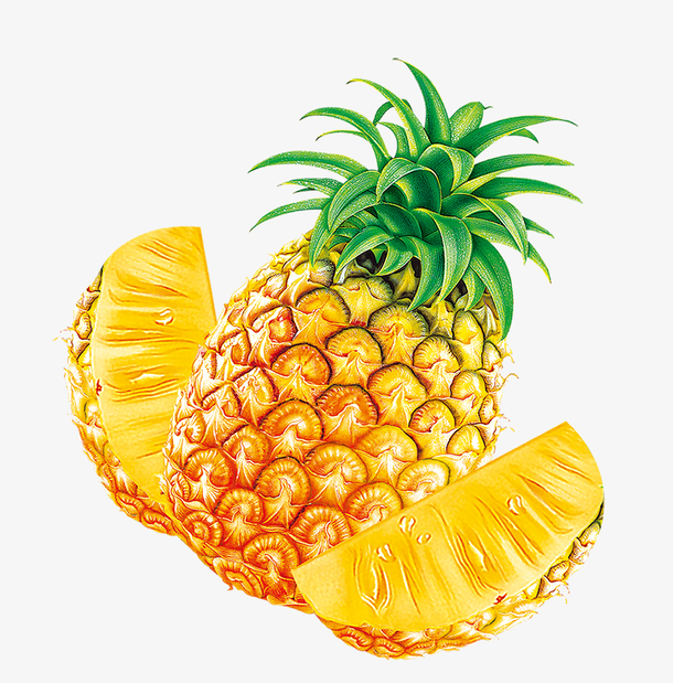 菠萝切开的菠萝水果