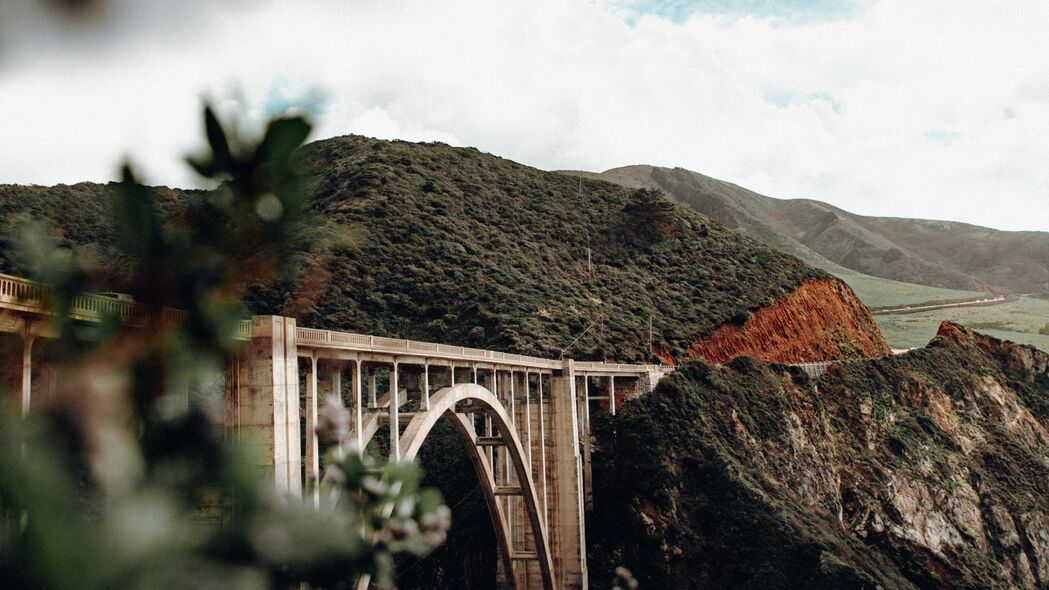 桥梁 山脉 丘陵 自然 蒙特利 加利福尼亚 4k壁纸 3840x2160