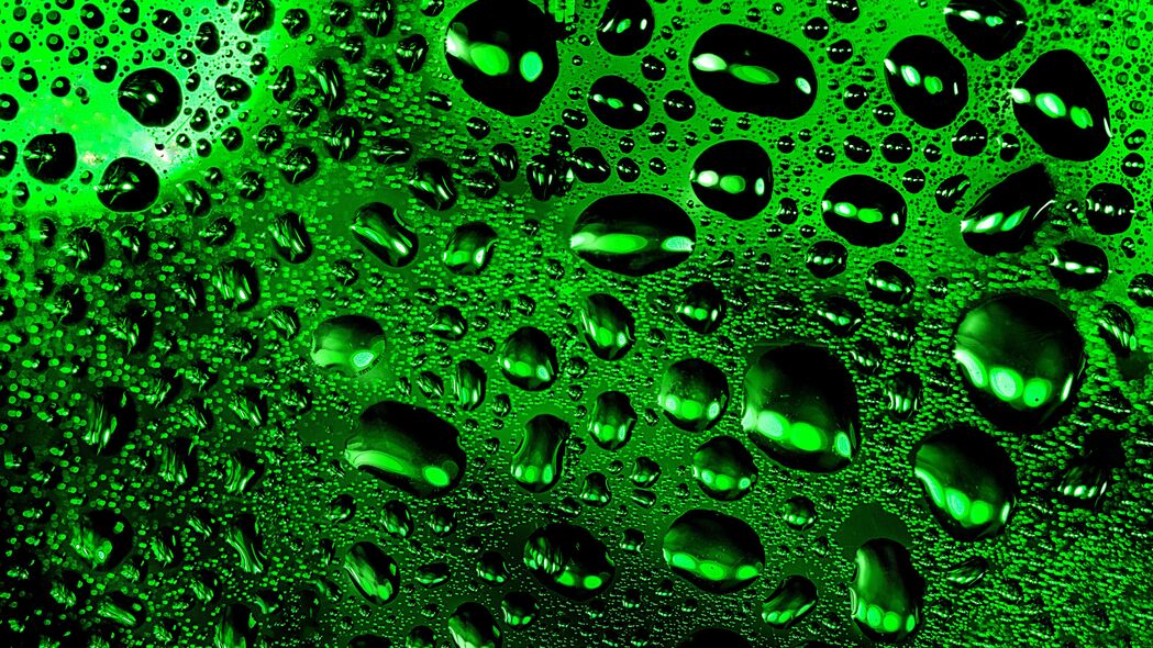 滴 宏 湿 表面 绿色 4k壁纸 3840x2160