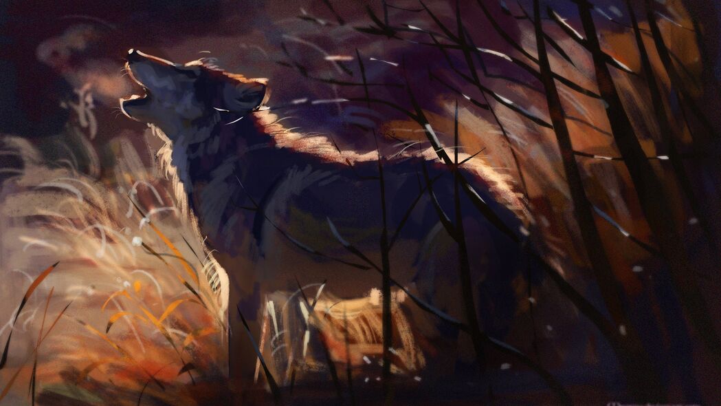 狼 嚎叫 野生动物 野兽 艺术 4k壁纸 3840x2160