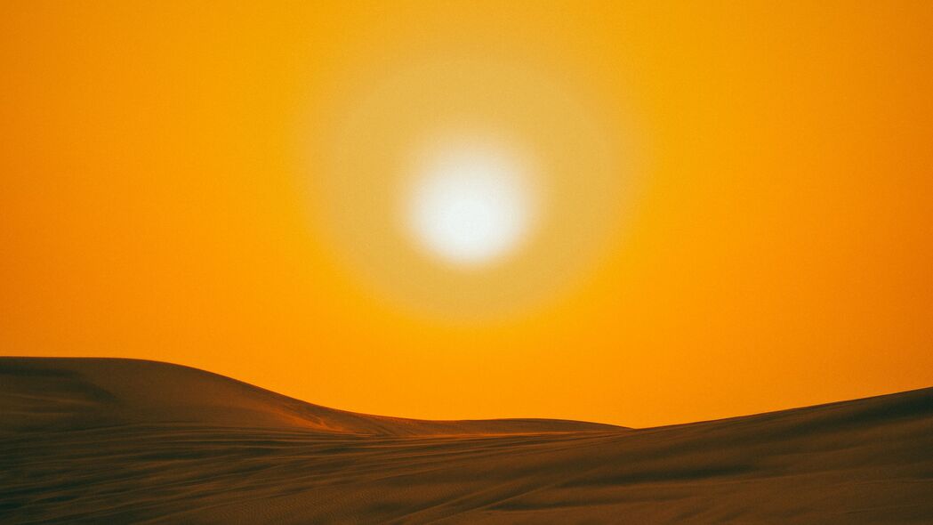 日落 沙漠 丘陵 太阳 黄昏 4k壁纸 3840x2160