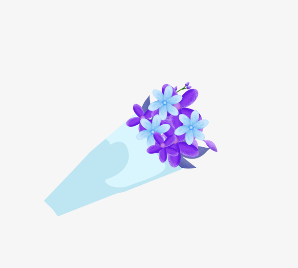 教师节一束紫蓝色花朵淡雅