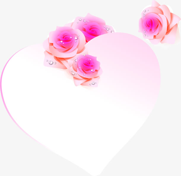 爱心水珠粉色玫瑰爱心