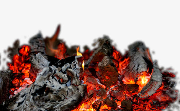 燃烧的木碳PNG免费素材