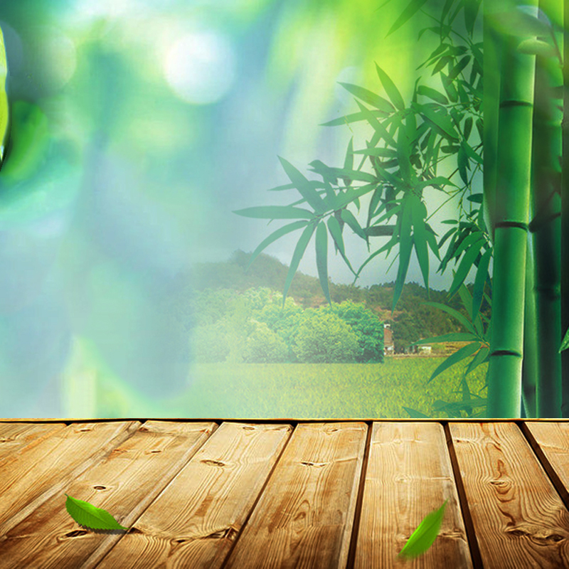 绿色竹林木板PSD分层主图背景素材