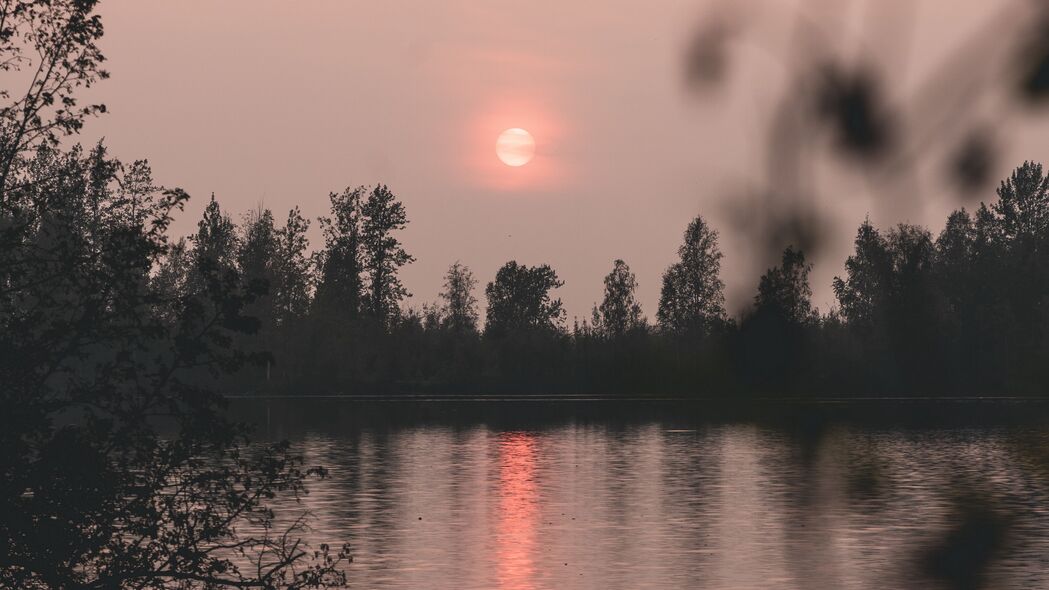 湖 日落 黄昏 风景 自然 4k壁纸 3840x2160