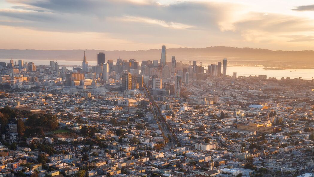 城市 鸟瞰图 概览 旧金山 加利福尼亚 美国 4k壁纸 3840x2160