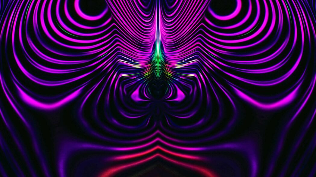 3840x2160 分形 缠绕 波浪 紫色 抽象壁纸 背景