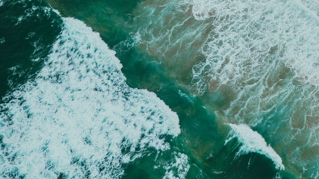 海洋 波浪 鸟瞰图 表面 水 4k壁纸 3840x2160