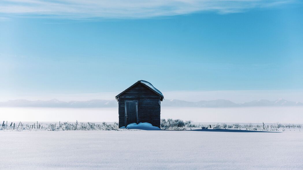 房子 小屋 雪 冬天 风景 4k壁纸 3840x2160