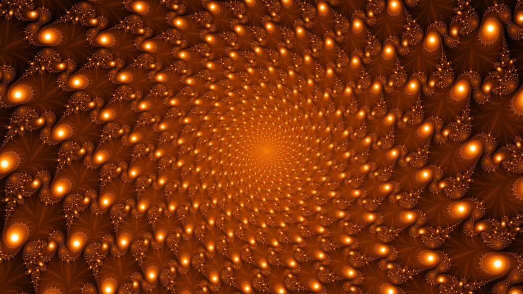 分形 螺旋 漩涡 辉光 抽象 4k壁纸 3840x2160