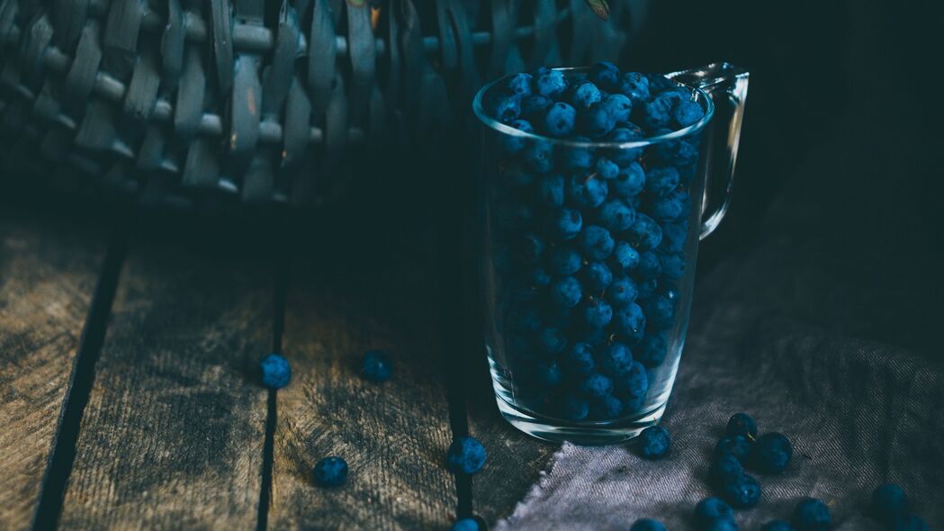 蓝莓 浆果 玻璃 篮子 灌木 4k壁纸 3840x2160