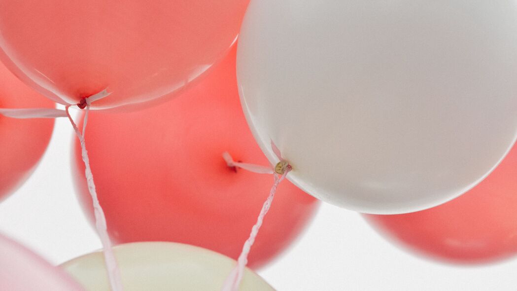气球 气球 彩色 粉红色 白色 4k壁纸 3840x2160