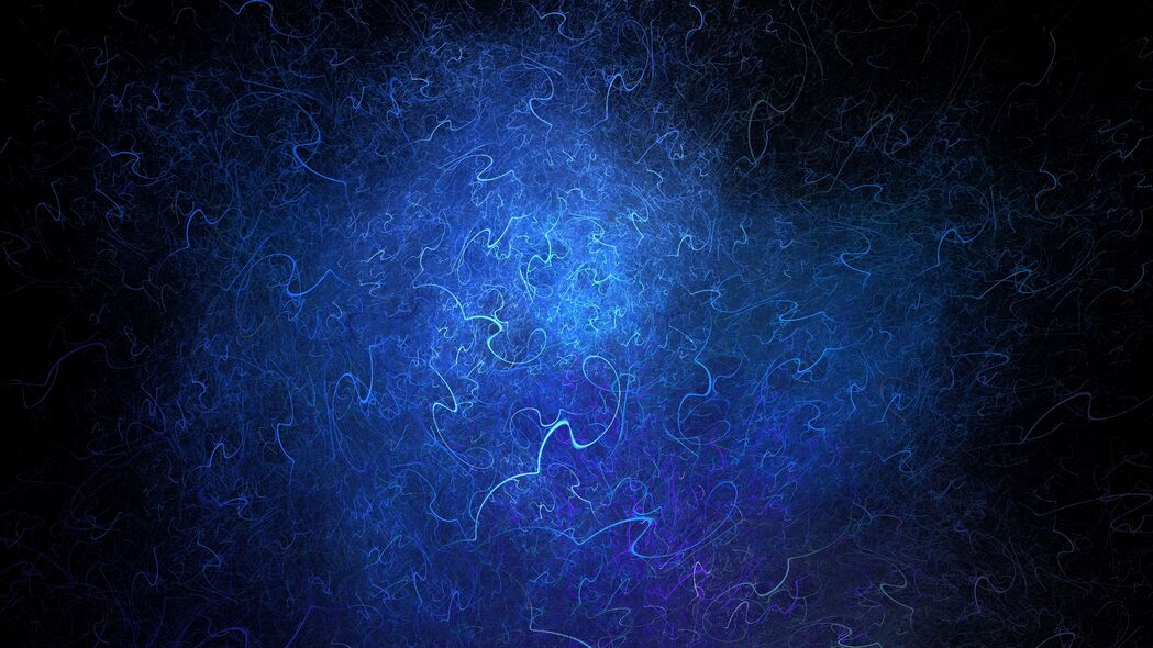 分形 线程 纠缠 蓝色 抽象 4k壁纸 3840x2160
