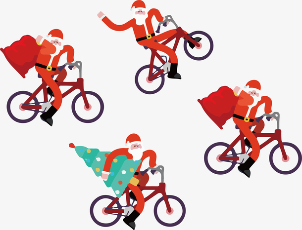 骑自行车的圣诞老公公