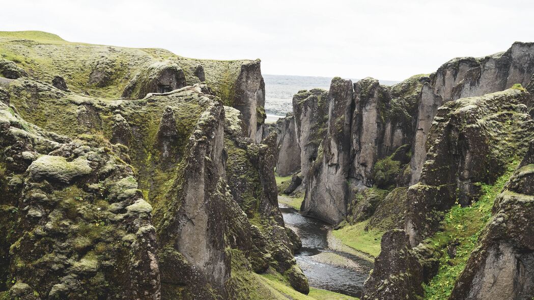 河流 悬崖 岩石 石头 景观 冰岛 4k壁纸 3840x2160