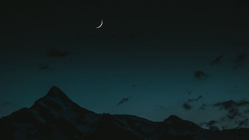 月亮 山脉 夜晚 天空 4k壁纸 3840x2160
