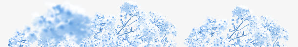 树木蓝蓝白色卡通效果修饰