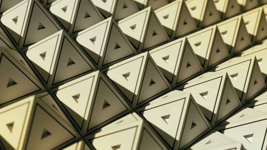 3840x2160 金字塔 三角形 几何 三维 结构壁纸 背景