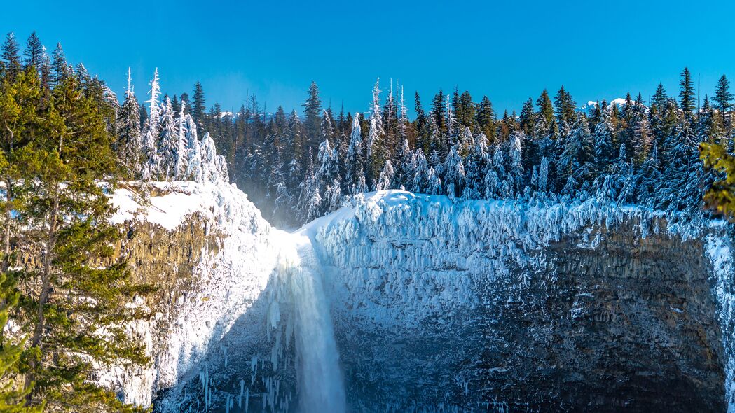 瀑布 冻结 冰 风景 冬季 4k壁纸 3840x2160
