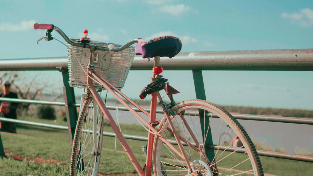 自行车 自行车 粉红色 篮子 自然 4k壁纸 3840x2160