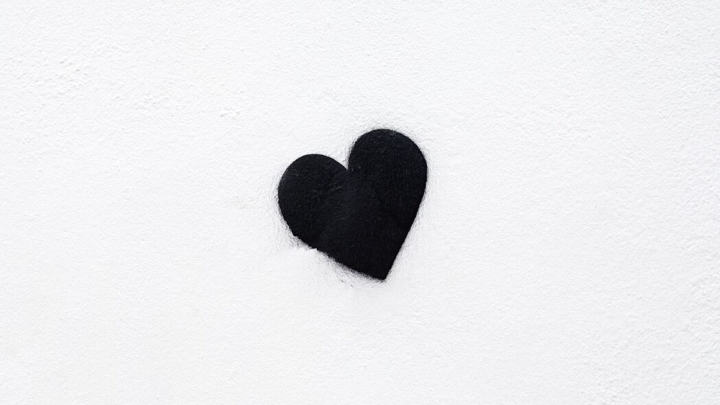  heart bw love 黑色 白色 极简主义 4k壁纸 3840x2160