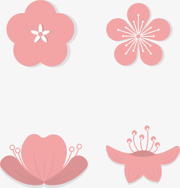 矢量图水彩粉色花朵装饰