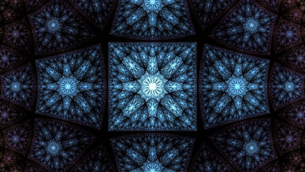 分形 发光 星星 抽象 深色 4k壁纸 3840x2160