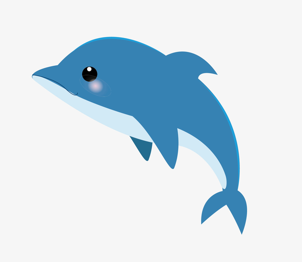 一只蓝色的小鲸鱼