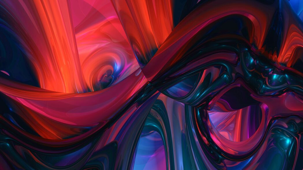分形 波浪 纠结 彩色 抽象 4k壁纸 3840x2160
