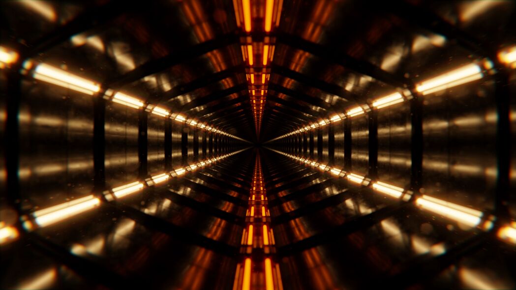 隧道 光 灯 透视 深度 4k壁纸 3840x2160