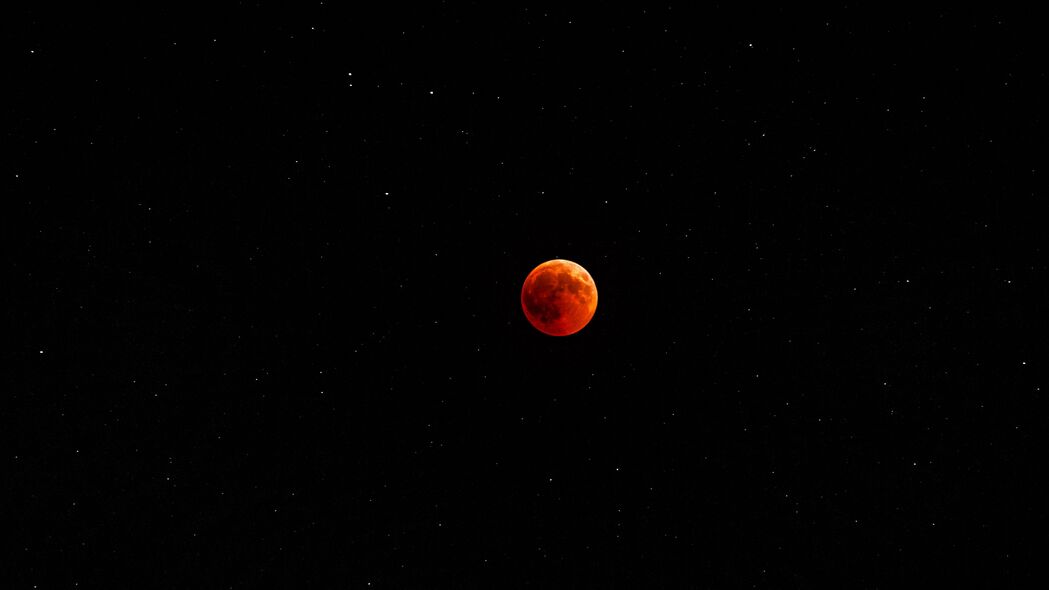 月亮 红色 满月 天空 星星 夜间 4k壁纸 3840x2160
