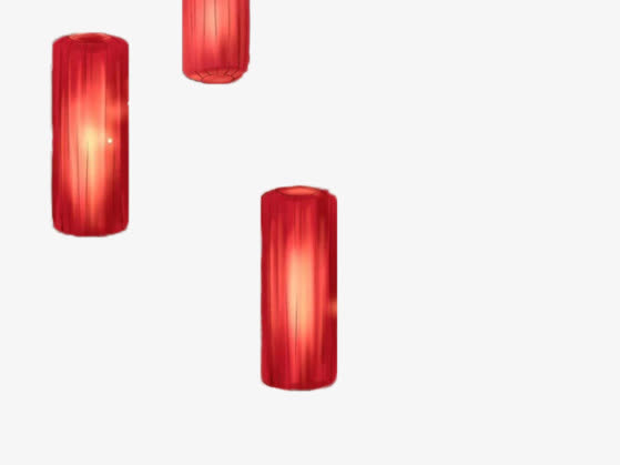 圆柱形红色灯笼