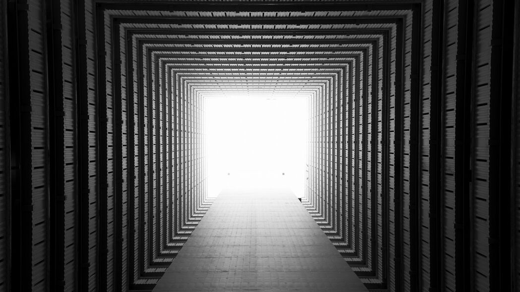 走廊 对称 几何 建筑 光线 透视 4k壁纸 3840x2160