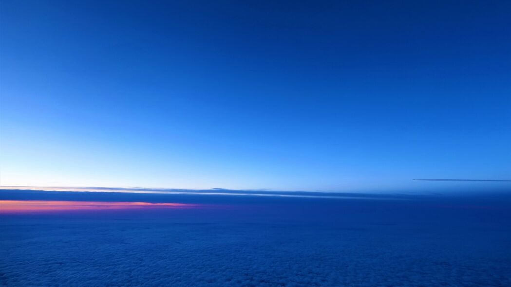 云 地平线 蓝色 沉默 平静的 4k壁纸 3840x2160