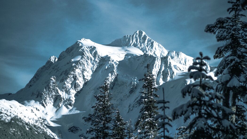 冬季山脉雪景4K高清壁纸，树木森林美景，3840x2160分辨率下载