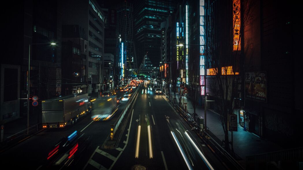 夜城市 街道 城市灯光 交通 建筑物 东京 日本 4k壁纸 3840x2160