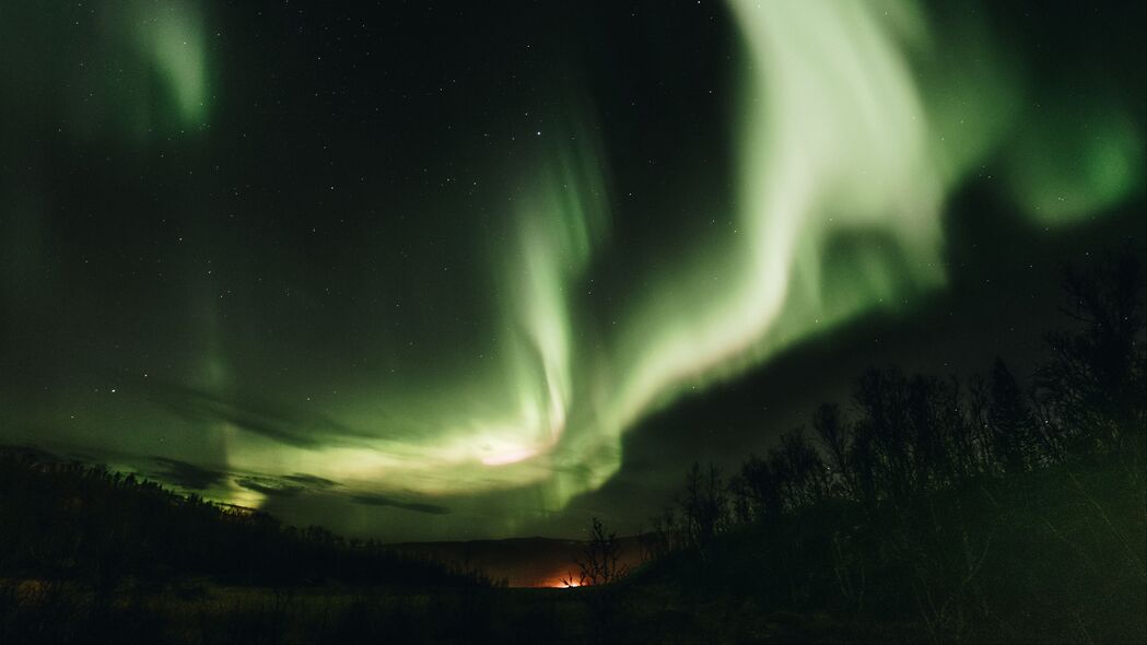 北极光 极光 天空 绿色 夜晚 迷人的 4k壁纸 3840x2160