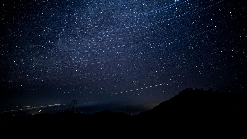 星空璀璨，夜晚深色闪耀星星4K壁纸，高清3840x2160背景图片下载