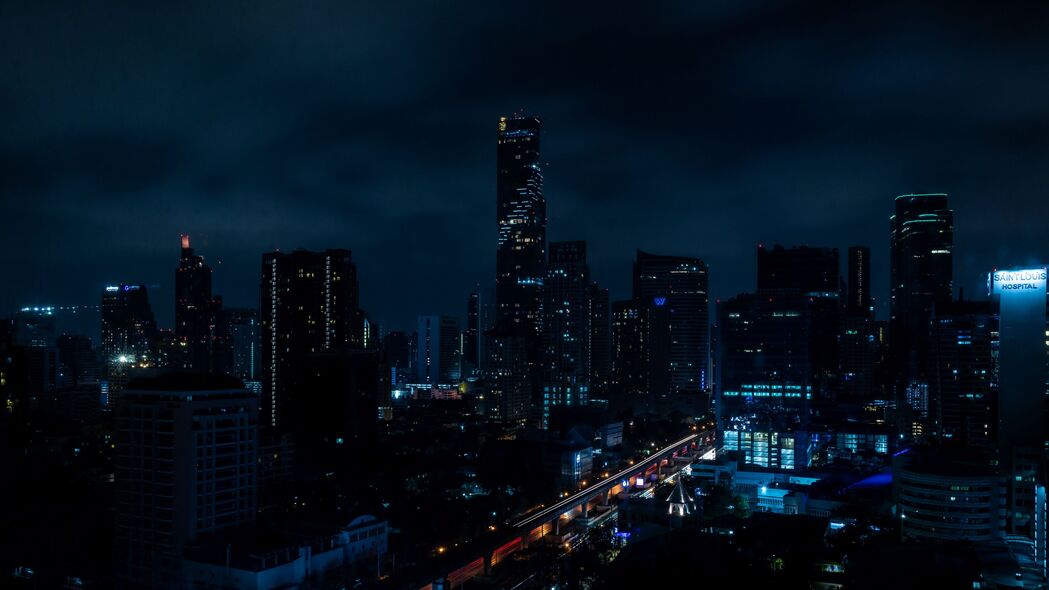 夜城 城市灯光 照明 黑暗 泰国 4k壁纸 3840x2160